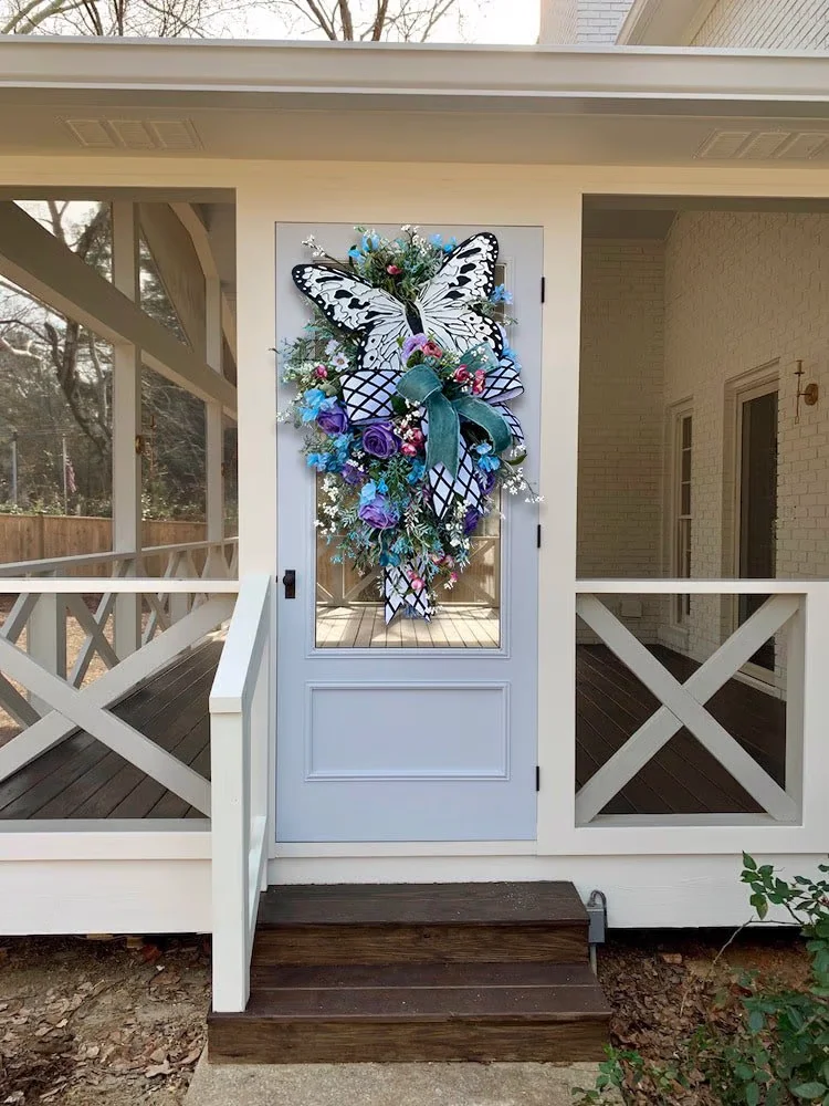 Rose Butterfly Wreath-Spring Whimsical Wreath