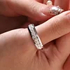 14K White Gold Round Lab Diamond Channel Setting Men's Ring