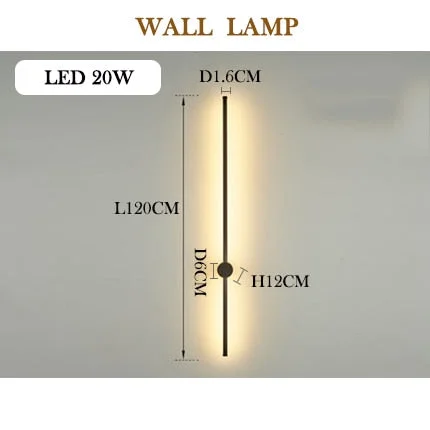 RGB Minimalist long strip LED wall lamps Modern living room bedroom bedside plug in wall lamp background wall sconce LED lamps