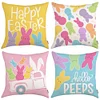 4pcs Easter Bunny Pillow Covers Decorative Couch Cushion Case 45x45cm Pillowcase