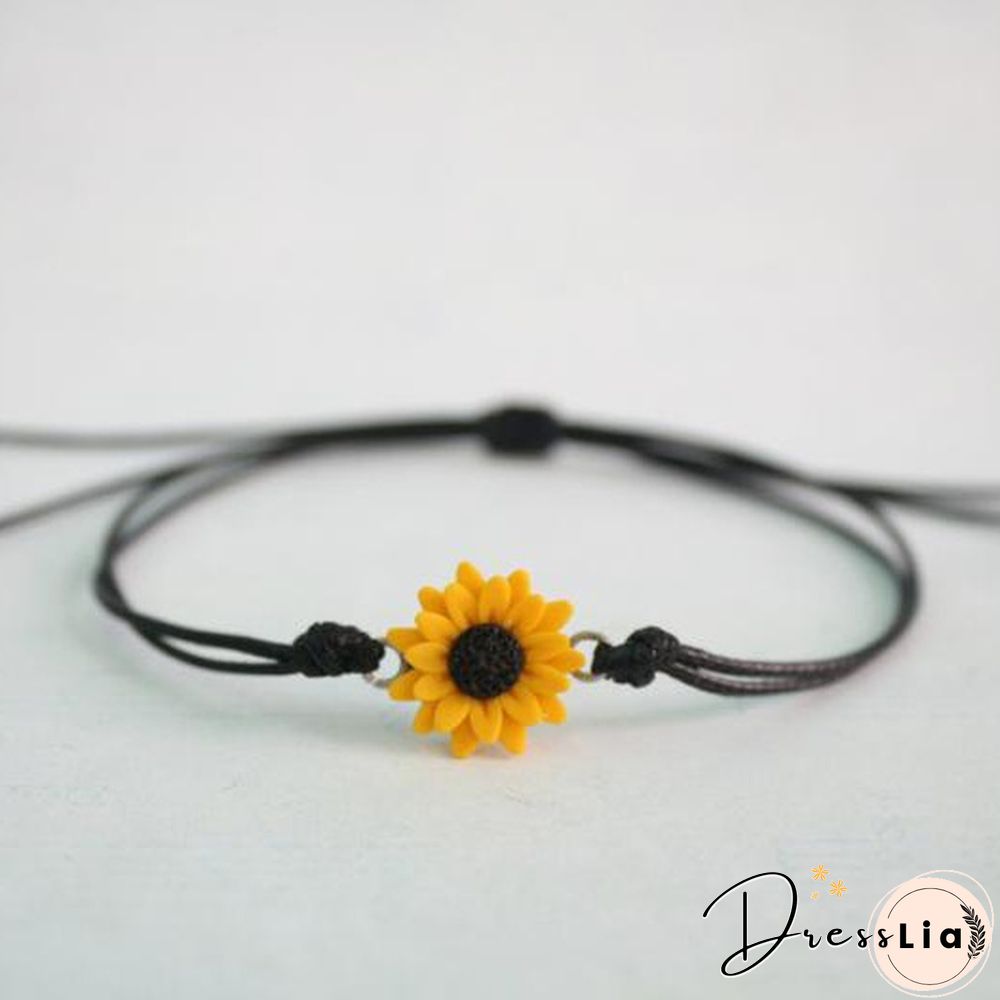 Sunflower Bracelet. Friendship Bracelet. Sunflower Ankle Bracelet. Sunflower Favors