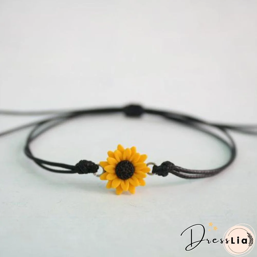 Sunflower Bracelet. Friendship Bracelet. Sunflower Ankle Bracelet. Sunflower Favors