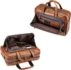 Leder Aktentasche Laptoptasche Herren, Vintage Ledertasche Businesstasche f&uuml;r bis 17 Zoll Laptop, Klassische Echt-Leder Schultertasche Arbeitstasche Messenger Tasche