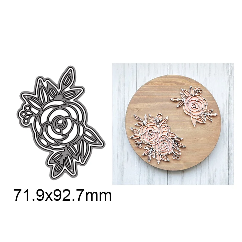 Beautiful Rose Flower Leaves Metal Cutting Dies For DIY Scrapbook Cutting Die Paper Cards Embossed Decorative Craft Die Cut New