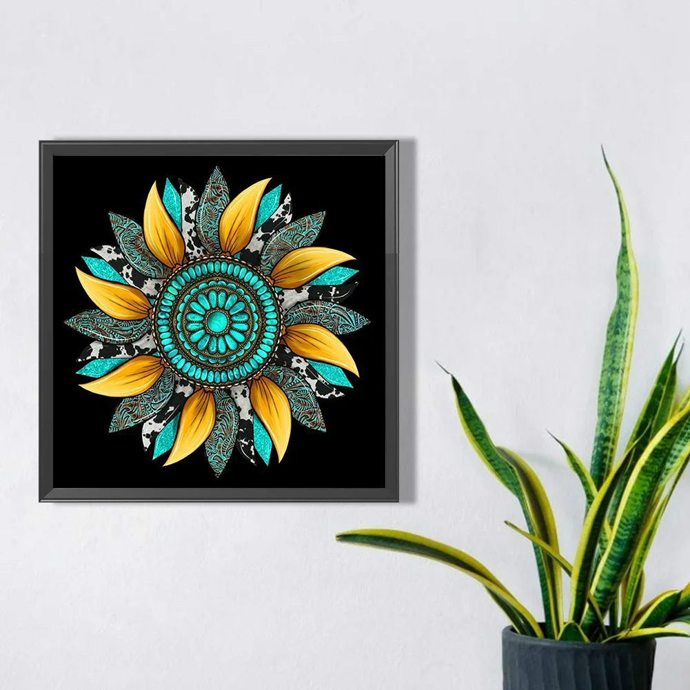 Full Round Diamond Painting 30*30cm - Artistic Sunflower