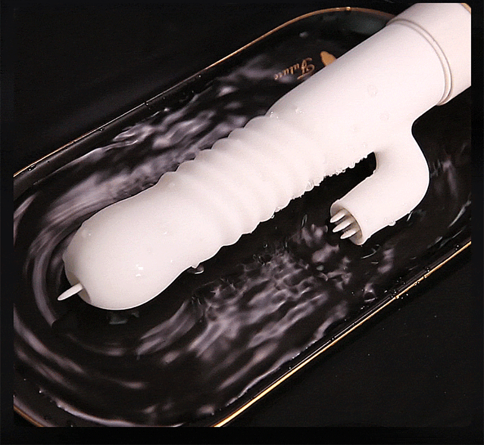 Gun machine telescopic vibration tongue heating remote control hands-free  toy