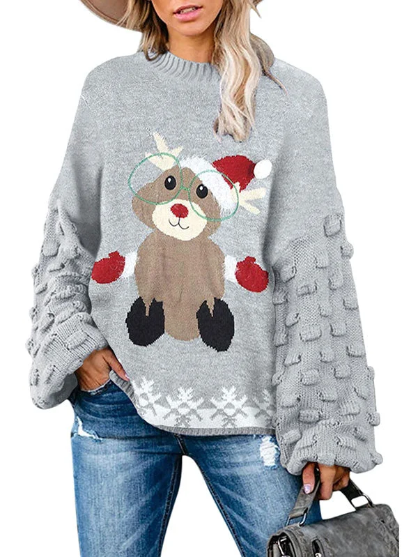 Ugly Christmas Jumper Chunky Oversize Xmas Sweater For Women-elleschic
