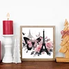 Tour Eiffel papillon - peinture diamant de forme sp&eacute;ciale - 30*30cm