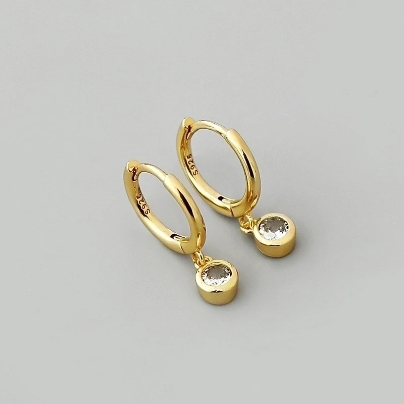 1 Pair Minimalist Geometric Plating Copper Drop Earrings