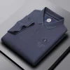 Men's Short-sleeved Loose Cotton Business High-end Polo Shirt