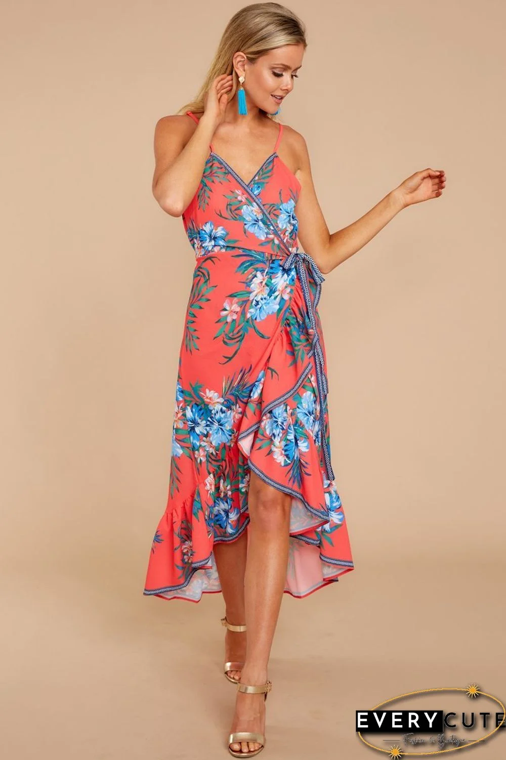 Long Way Home Tropical Print Dress