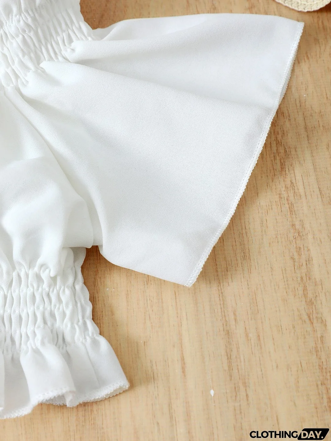 Frill Trim Cropped Top and Striped Pants Set