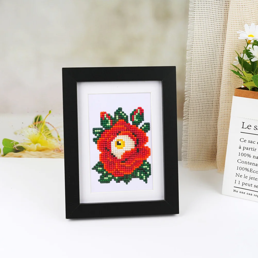 16pcs Demon DIY Mini Partial Round Diamond Painting Set Desktop Decor No Frame(12*17cm)