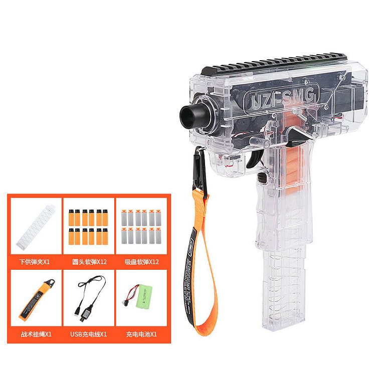 ToyTime UZI Weapon Model Electric Foam Darts Submachine Fire Shooting Toy Gun Pistol Blaster Silah For Children Adults CS 