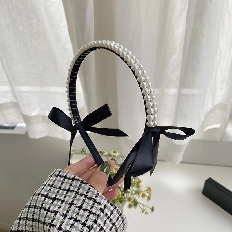 Women’s Fashion C Shape Cloth Handmade Artificial Pearls Rhinestones Hair Band