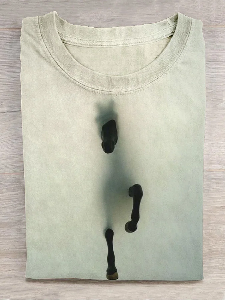 Unisex Blurred Horse Abstract Print Design T-Shirt