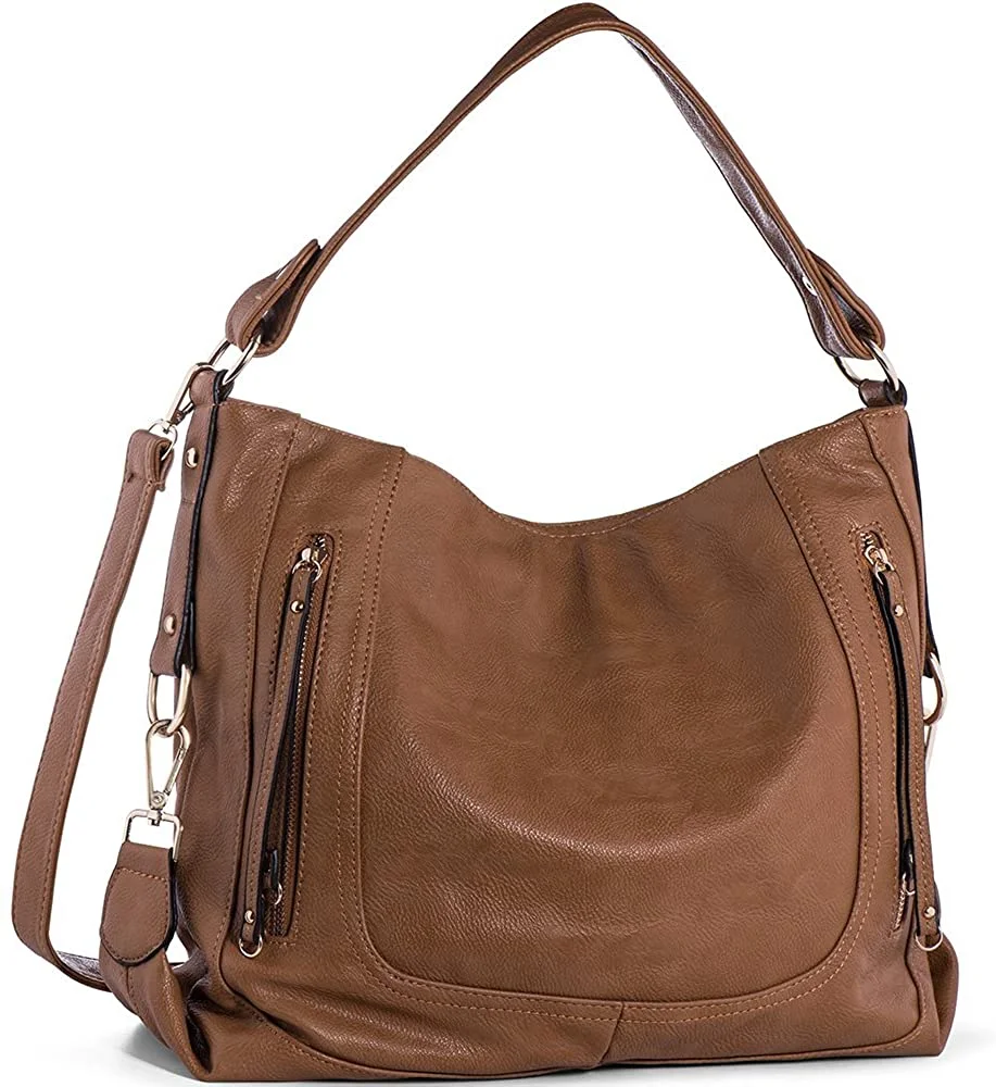 Women's Shoulder Bags PU Leather Hobo Handbags Top-Handle Purse For Ladies