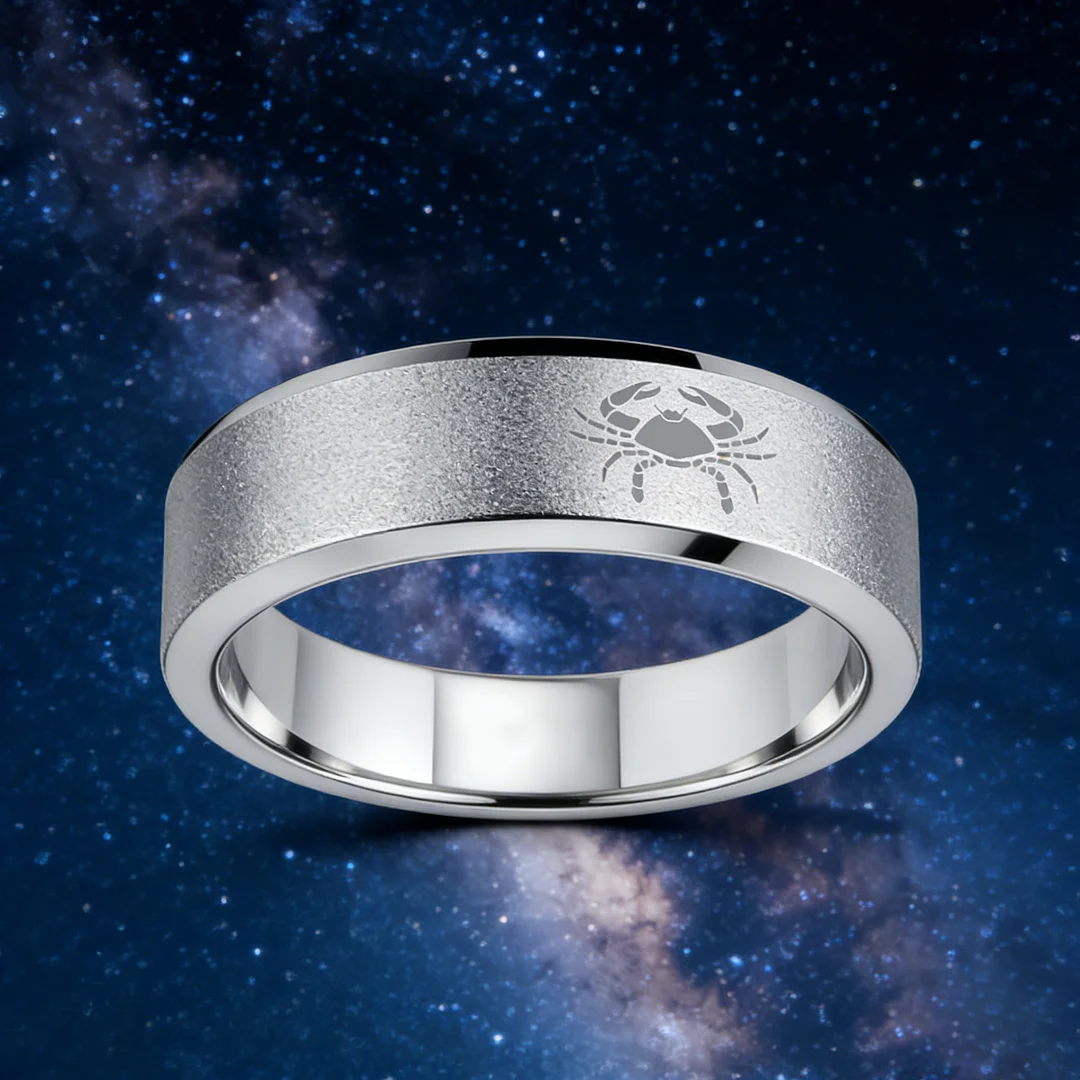 Sliver Laser Etched Couple Tungsten Carbide Ring Sliver Cancer Tungsten Wedding Bands Beveled Edges 4MM 6MM 8MM