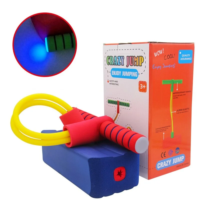 Children Glowing Foam Frog Jumping Toys Fitness Outdoor Safe Stick Fun Training Sports Interactive Toy Kids Gift