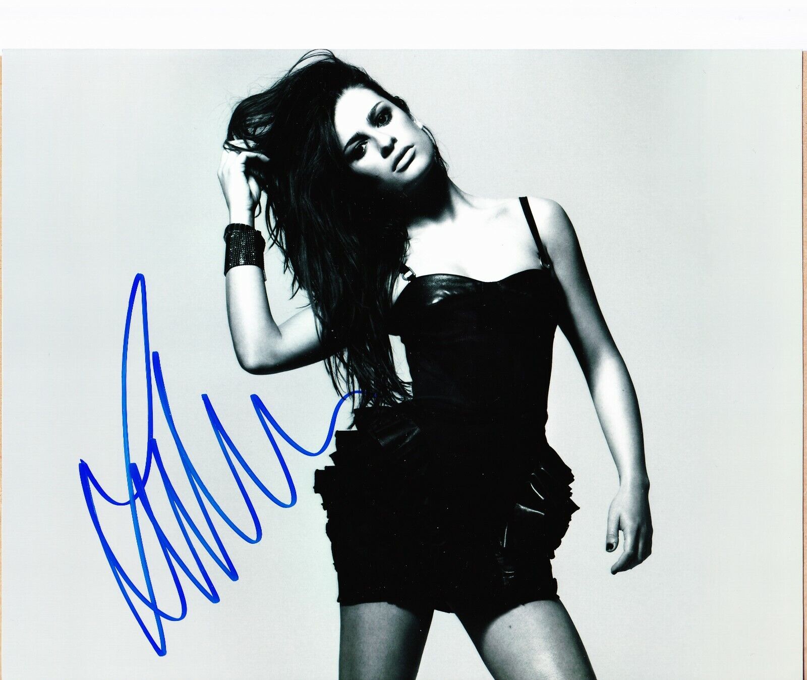 Lea Michele signed 8x10 black & white Photo Poster painting-Glee