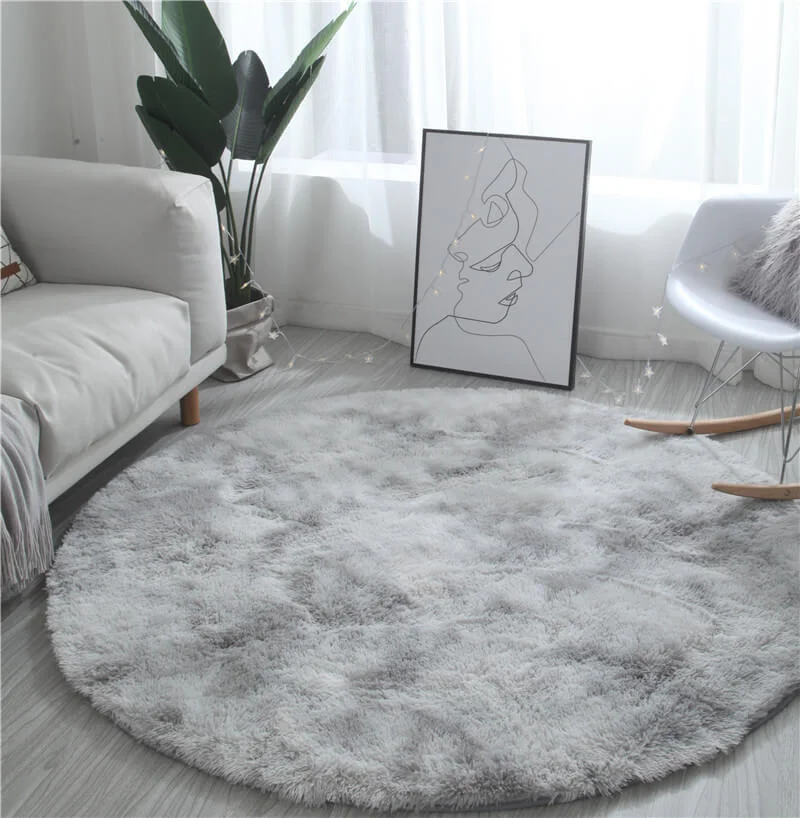Fluffy Round Rug ,Machine Washable Carpet 