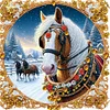 (40*40cm)Xmas Horse - Crystal Rhinestone Diamond Painting