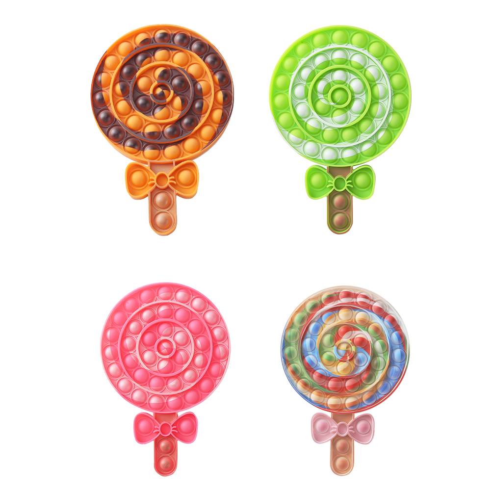 

Kids Lollipop Print Silicone Push Bubble Toy Autism Stress Reliever Toys, 501 Original