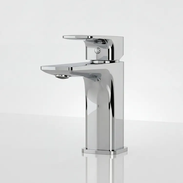 EVERSTEIN Minimalist Single Handle Bathroom Basin Faucet 6.5" Height in Polished Chrome