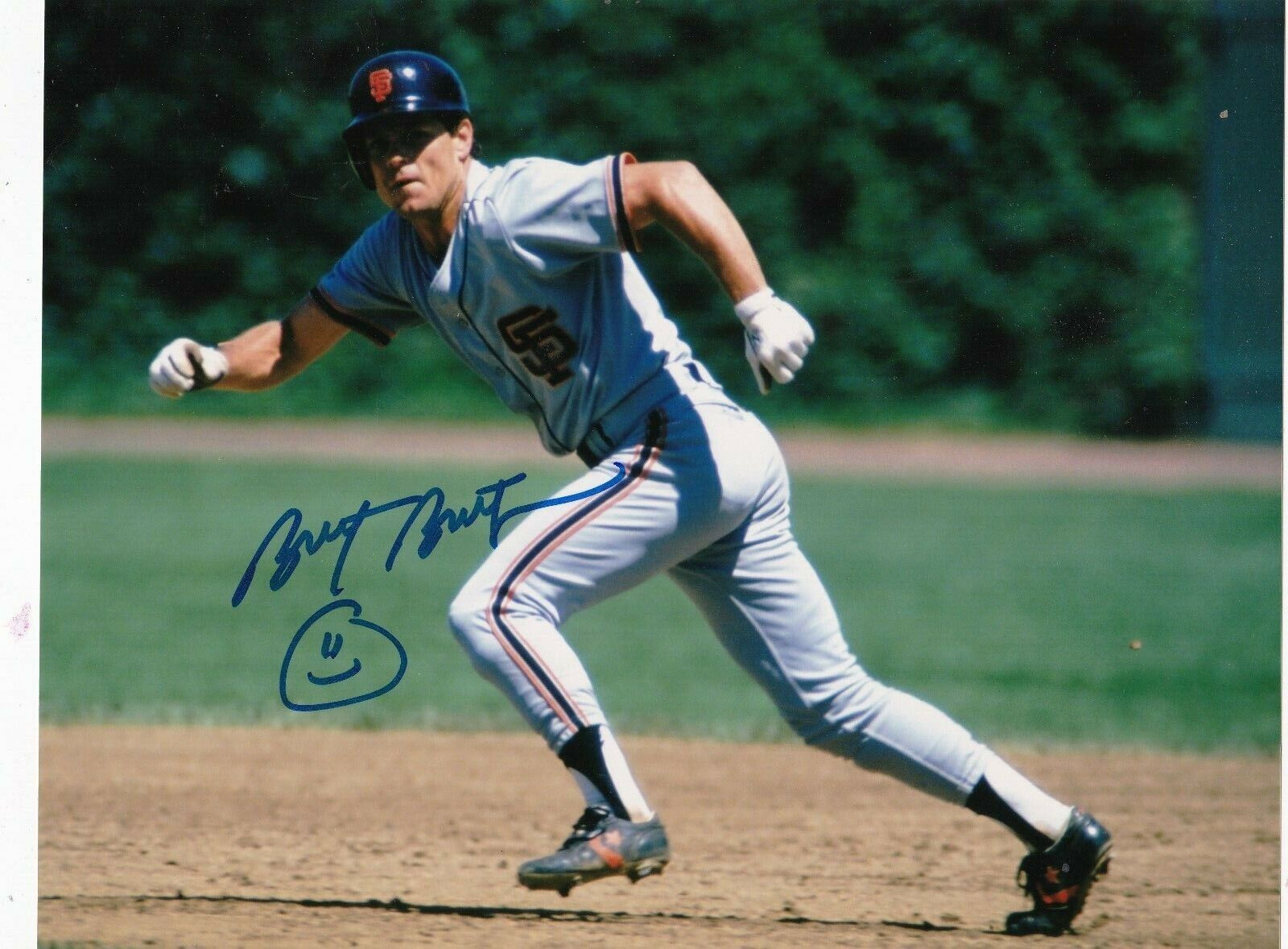 BRETT BUTLER SAN FRANCISCO GIANTS ACTION SIGNED 8x10