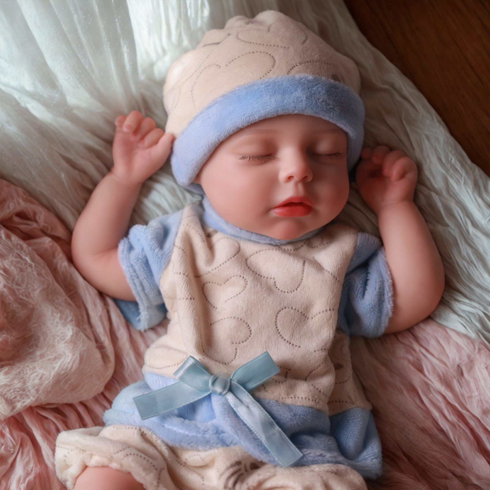 Babeside Lucy 12'' Realistic Silicone Sleeping Baby Little Infant Boy Emotional Comfort Companion Boy-12 Inches