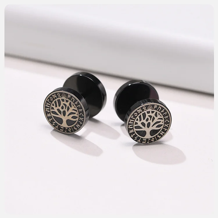 Viking World Tree Stud Earrings