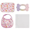 12"-16" Pink and White Bib Set 4 Pcs Reborn Baby Doll Accessories Set - RBBI-Myrebornbabydoll&reg; Myrebornbabydoll&reg;
