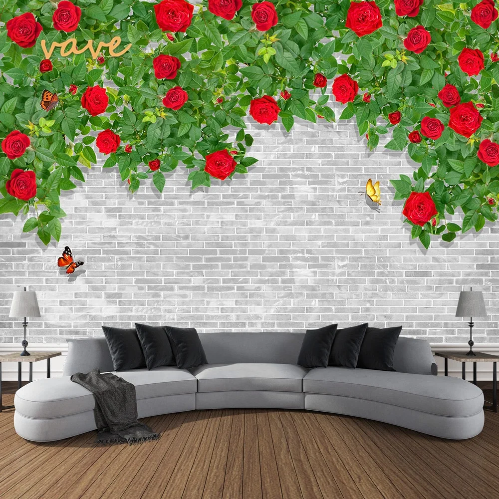 Nigikala Flower Plant Fabric Large Tapestry Wall Hanging Boho Hippie Green Floral Cloth Tapestry Aesthetic Bedroom Room Decor