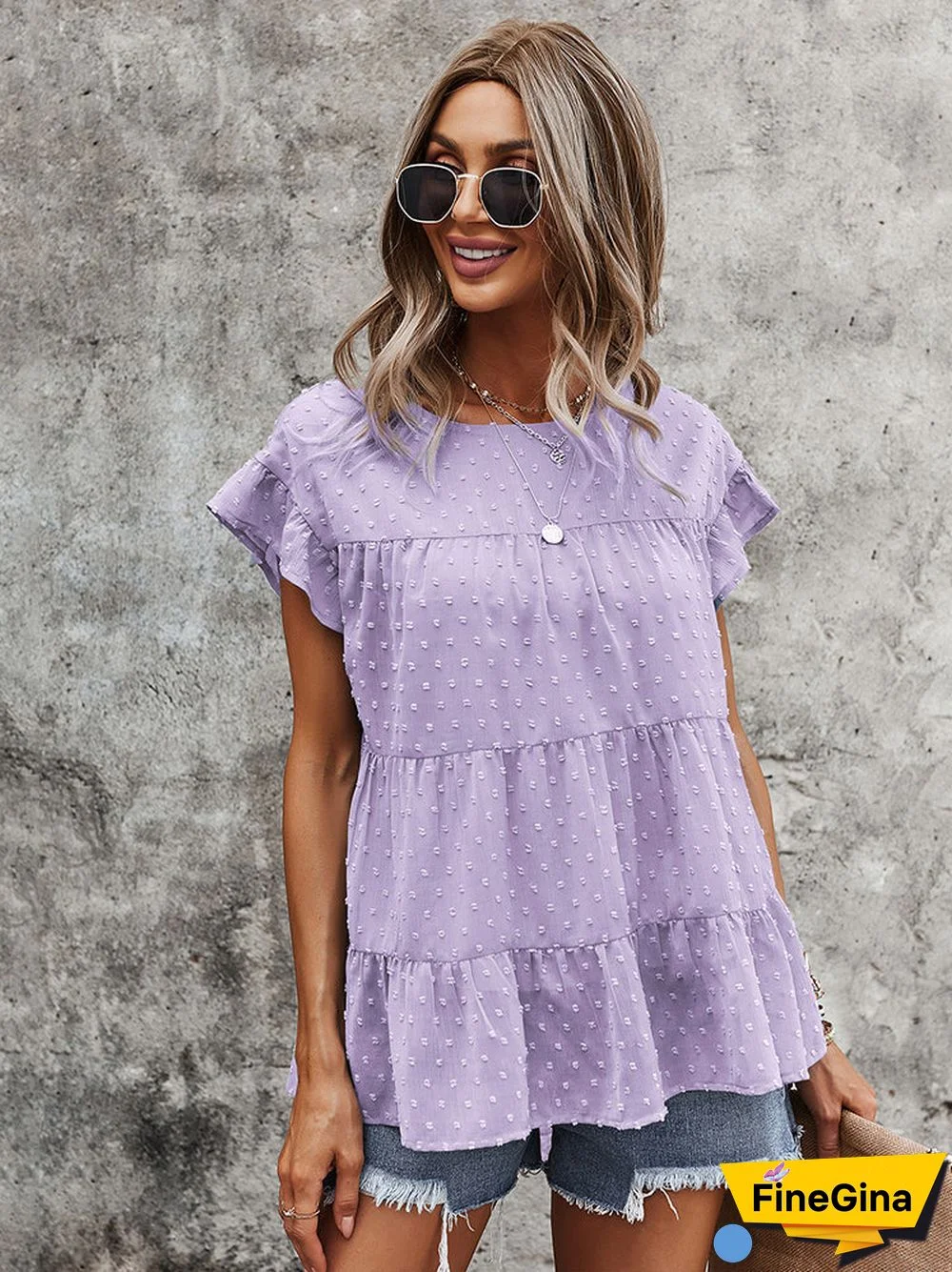 Casual Loose Ruffle Shirts Tank Tops