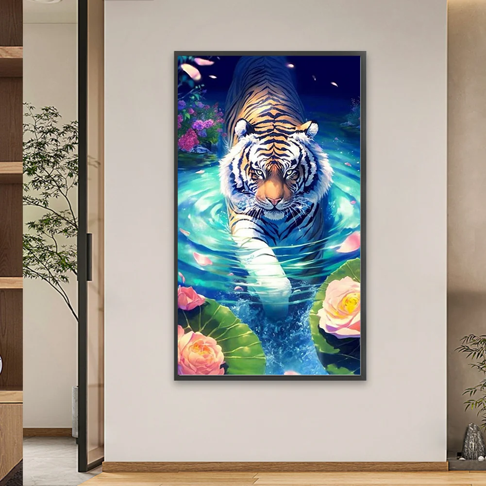 Partial AB Diamond Painting - Full Round Drill - Tiger(Canvas|45*75cm)