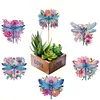 6Pcs Flower Dragonfly DIY Diamond Painting Kits Garden Stakes Diamond Art Kits