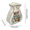 (US Local)Acrylic Wooden Owl Bag Shape Diamond Painting Piggy Bank Storage Box Kit