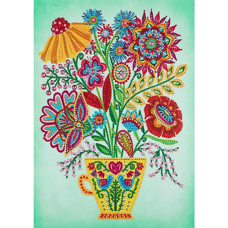Vase Of Flowers - Partial Special Shaped Drill Diamond Painting - 30x40cm(Canvas)
