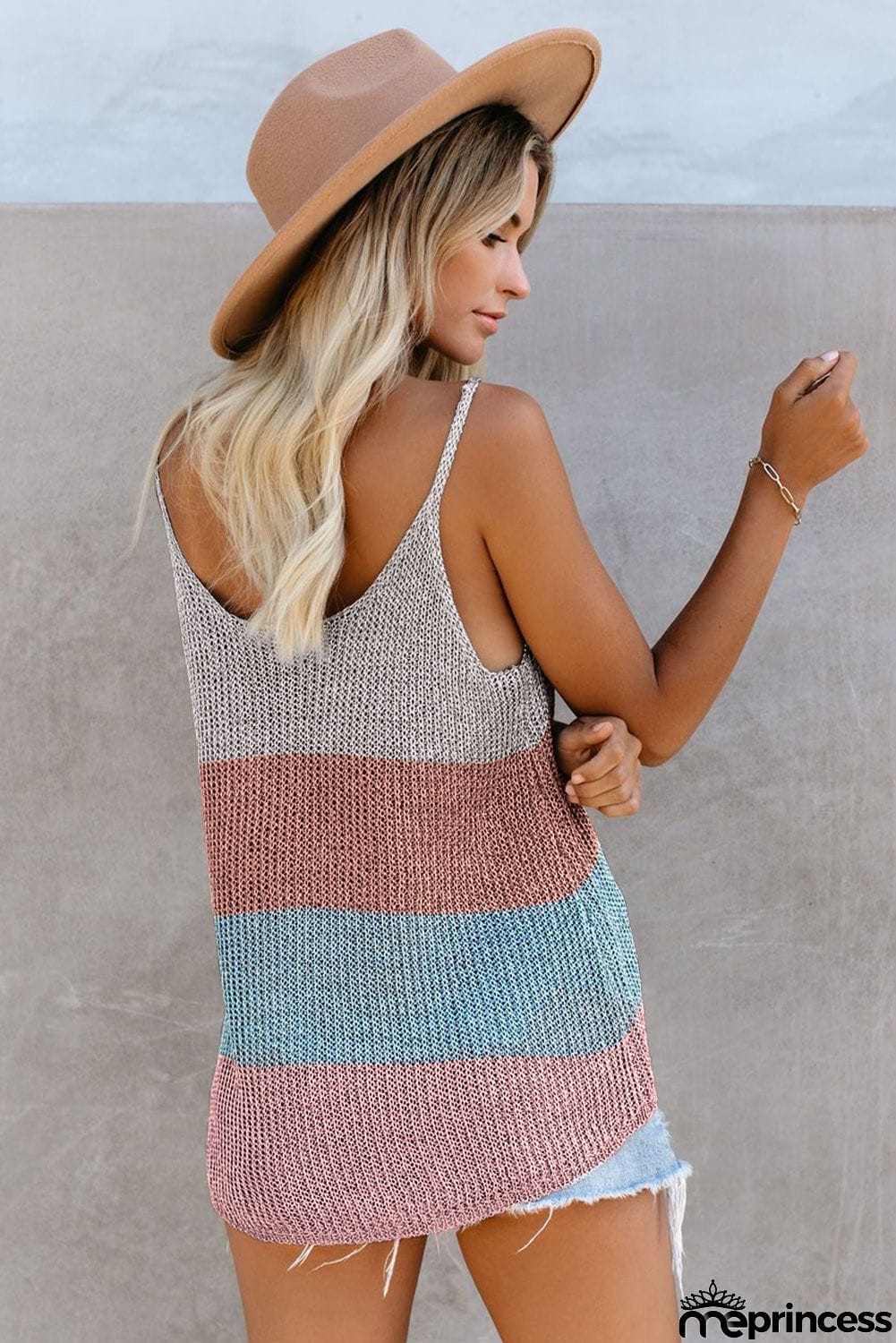 Multicolor Knitted Cami Tank Top