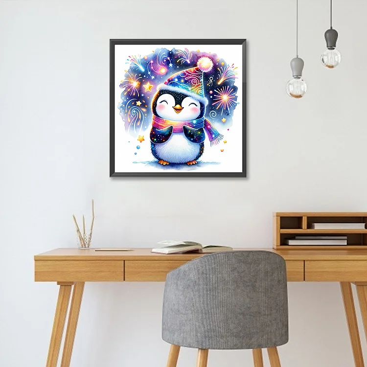 Mimik Cartoon Penguin Diamond Painting,Paint by Diamonds for Adults,  Diamond Art with Accessories & Tools,Wall Decoration Crafts,Relaxation and  Home