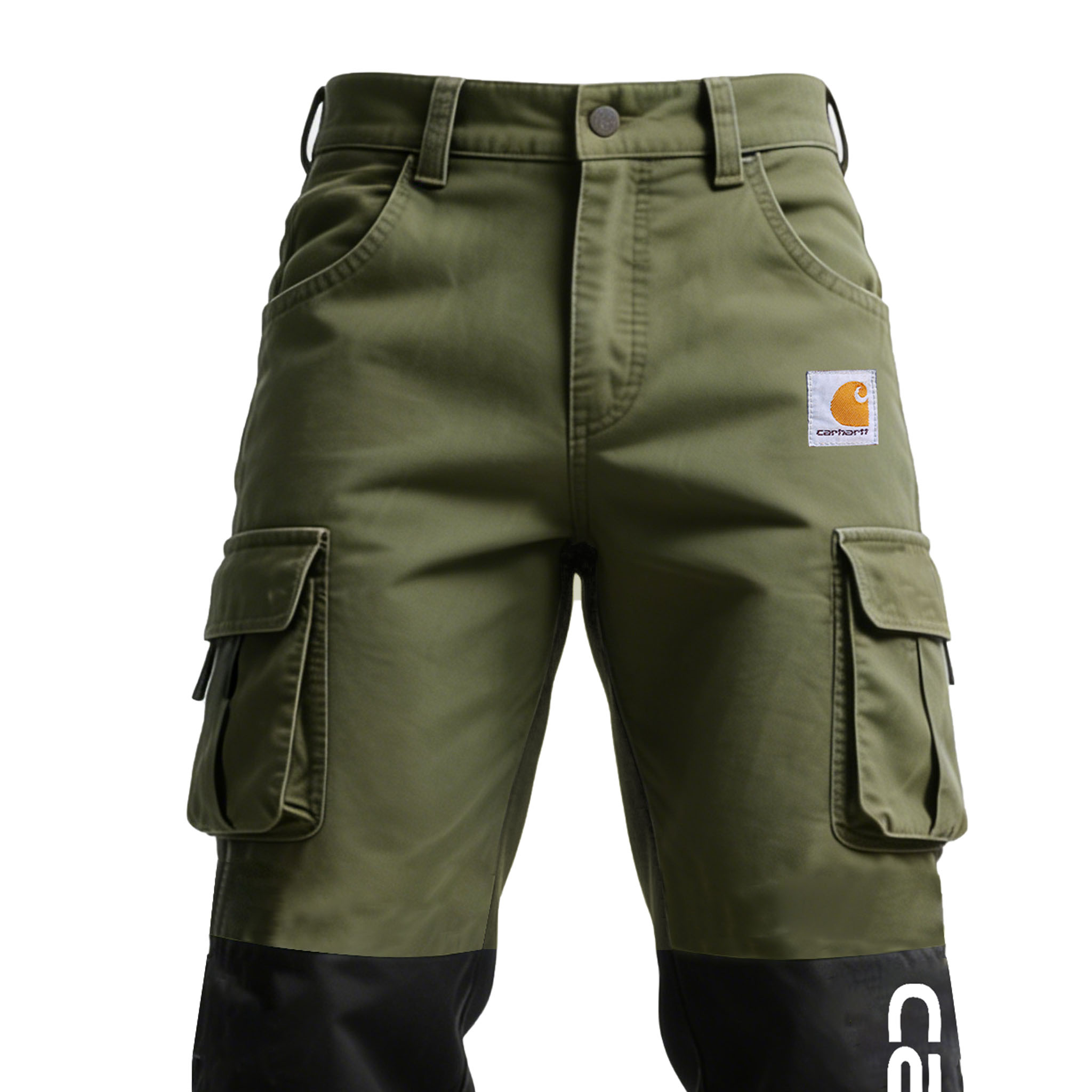 Men's Vintage Outdoor Military Green Black Workwear Cargo Pants