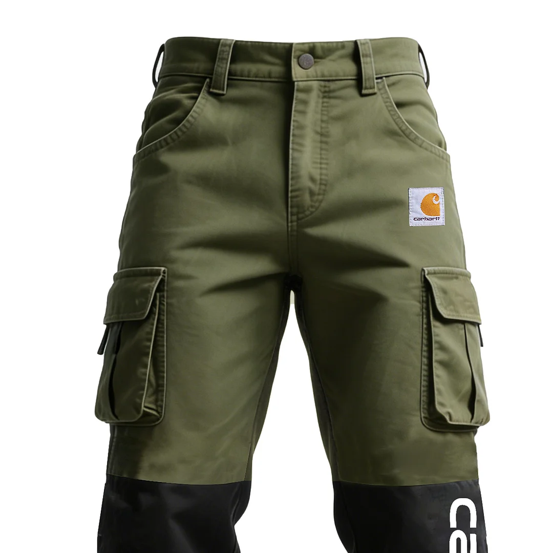 Men's Vintage Outdoor Military Green Black Workwear Cargo Pants