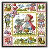 Red Riding Hood And Grandma Wolf-14CT Stamped Cross Stitch Egyptian Cotton 30*30cm/11.81*11.81in tapestrymarket