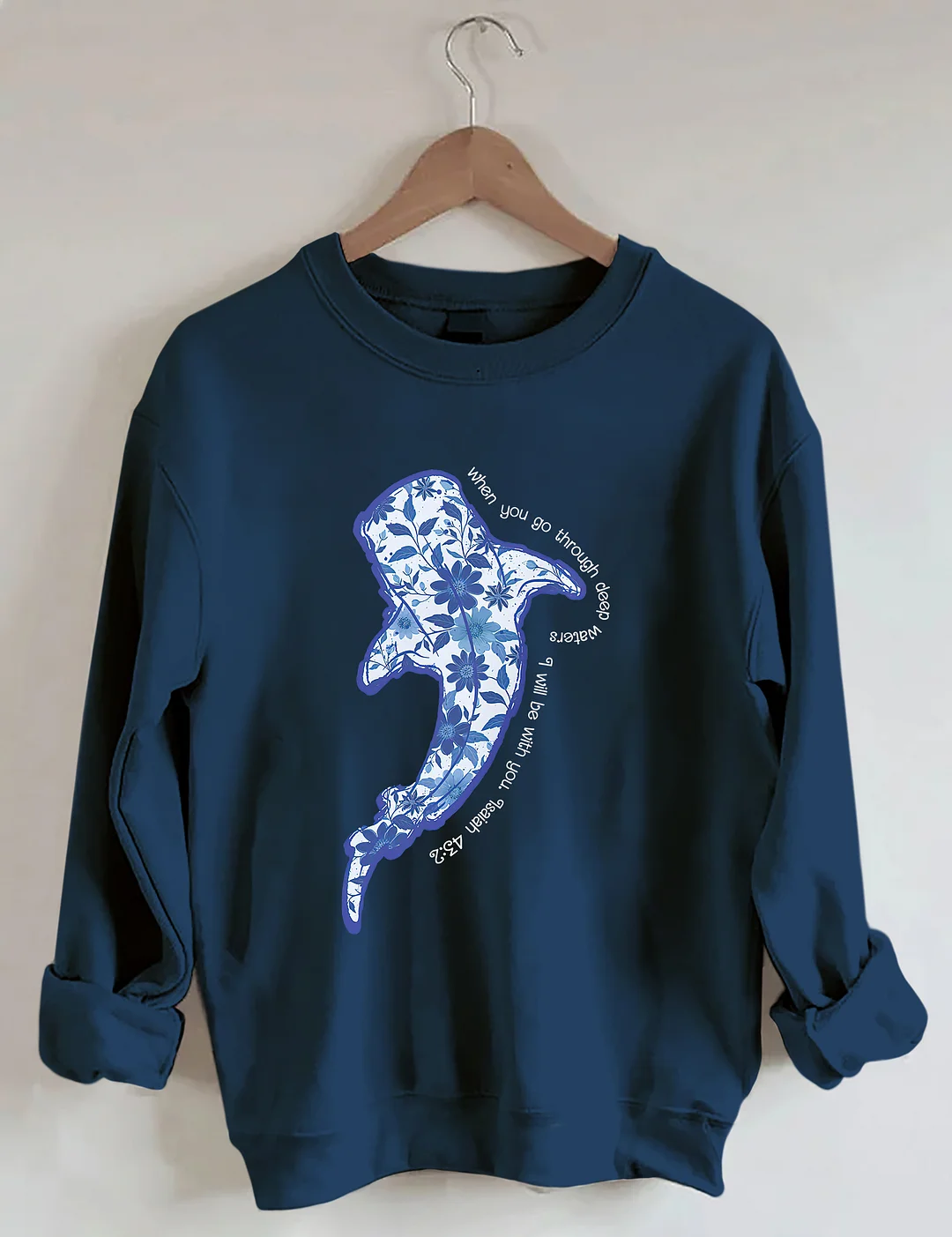 Vintage Whale Shark Floral Sweatshirt