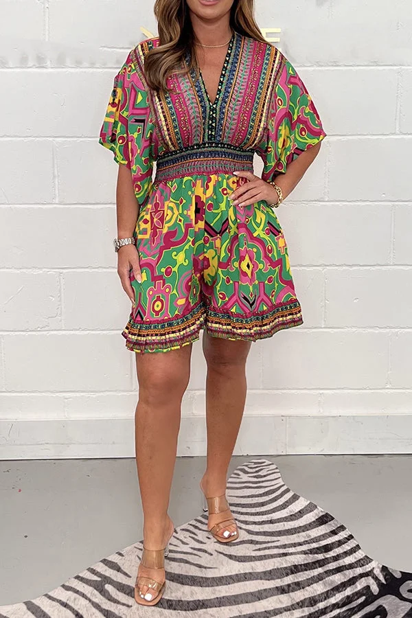 Plant Bold Printed Casual Romper