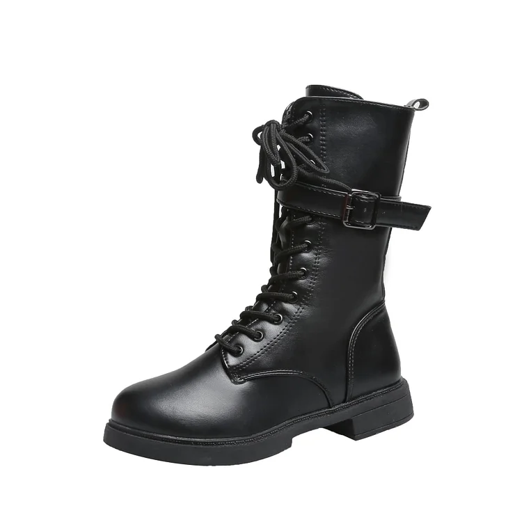 4 Colors Gothic Buckle Laced Martin Boots SP14275