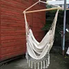 Outdoor Tassels Hammock Garden Patio White Cotton Swing Chair Hanging Bed