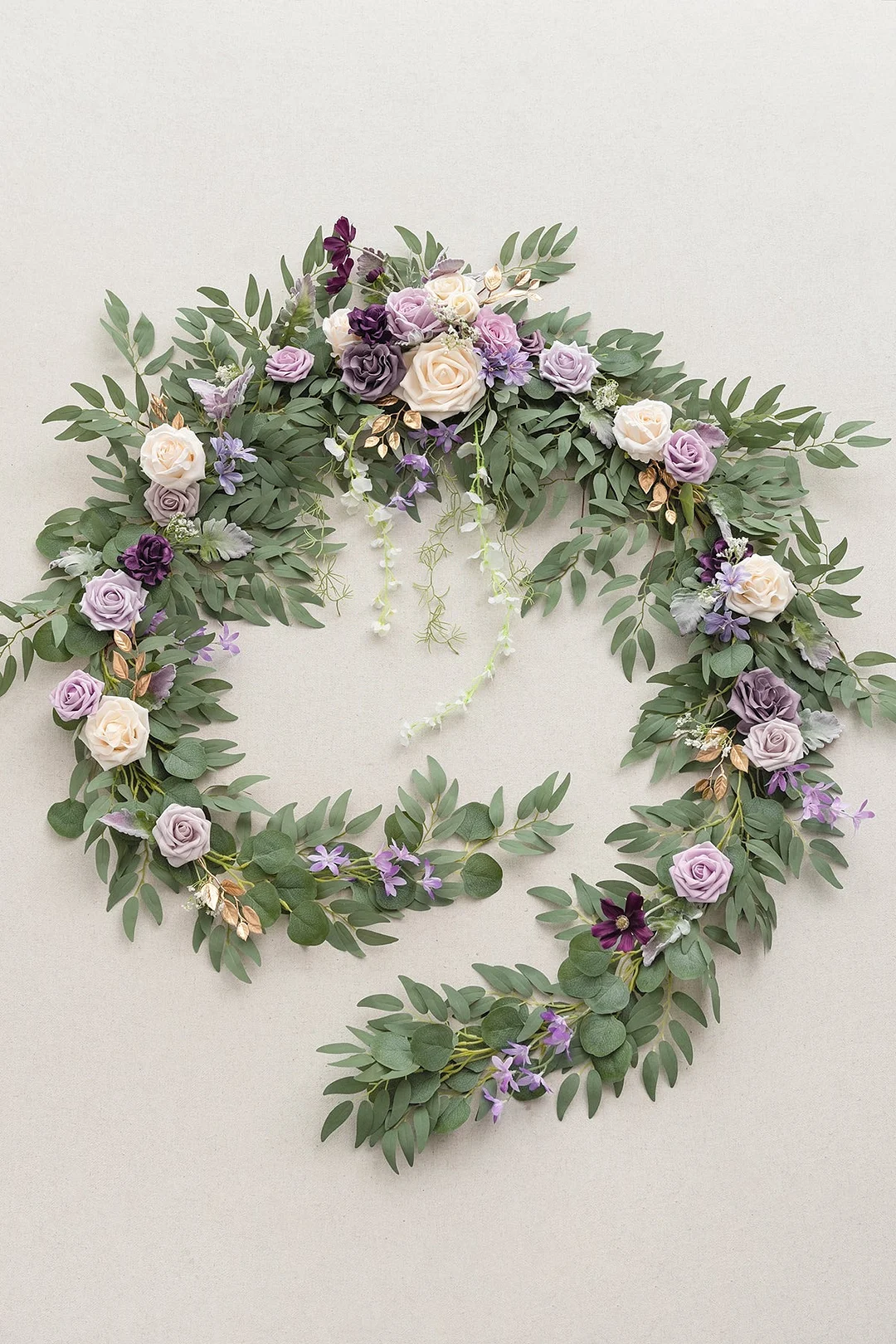 Head Table Flower Garland in Lilac & Gold