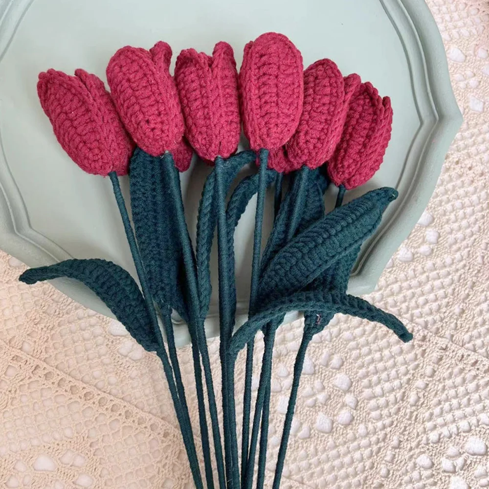 Creative hand-woven simulation bouquet tulip interior decoration