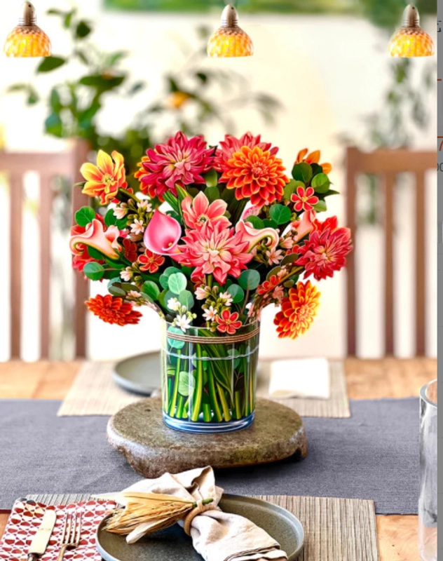 Explosions Creative 3D Stereo Greeting Card Mother’s Day Paper Flowers In Hand Thank You Gift Greeting Card